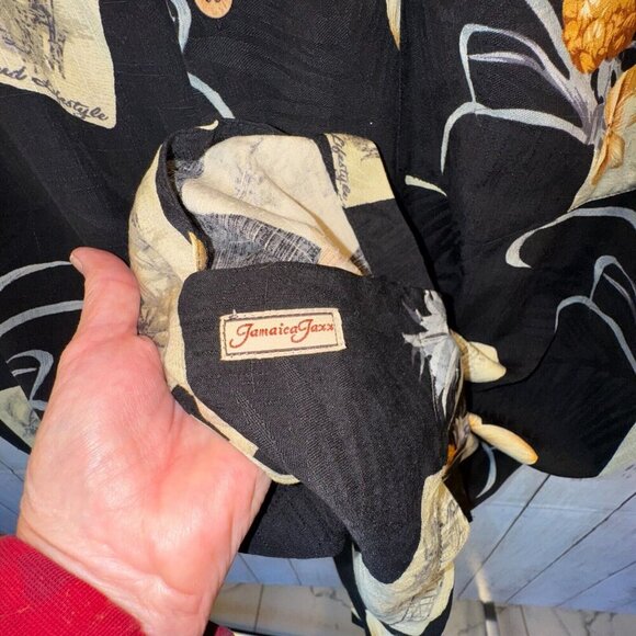Jamaica Jaxx 100% Silk Hawaiian Shirt Men’s XL Back Floral Beach Casual - Picture 3 of 8